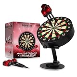 Karella Mini Dartboard Bulli, Miniatur Dartscheibe Ø 15 cm mit verstellbarem Metallständer, Set...