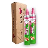 SodaTASTE Quick Apfel CO2-Zylinder tauschen 2er-Pack (Refill) für Wassersprudler mit Quick Connect...