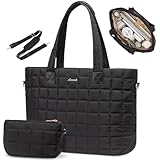 LOVEVOOK Laptoptasche Damen 17 Zoll，Laptop Handtasche Arbeitstasche Groß，Puffer Shopper Tasche...