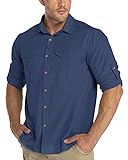 33,000ft Langarm-Fischerhemd für Herren Atmungsaktives Button-Down-Hemd UPF50+ UV-Schutz...