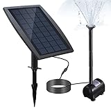 Decdeal Bürstenlose Solar Teichpumpe Solar-Brunnen Wasserpumpe mit Solarpanel 9V 2.5W,Für Außen...