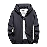 Funktionsjacke Herren Leichte - Outdoorjacke Herren Übergröße Dünn Übergangsjacke mit Kapuze...