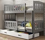 Interbeds Etagenbett 200x90 cm Hochbett Stockbett mit Schublade Holzbett Kiefernholz Kinderbett...