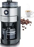 SEVERIN Kaffeeautomat mit Mahlwerk und Glaskanne, Für Kaffeebohnen und Filterkaffee, Automatische...