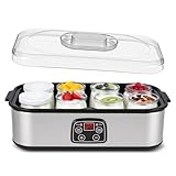 SternSinn Yohurt Maker 1400ml, Greek Yogurt Maker with 8x180ml Jars, Joghurtmaschine mit...