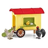 schleich FARM WORLD 42572 Bauernhof Mobiler Hühnerstall und Tiere - Realistischer Bauernhof mit...
