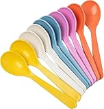 Tarqite 10 Stück Eierlöffel Kunststoff, 14cm Bunte Plastiklöffel, Wiederverwendbar Plastik...