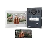 Goliath Basic Video Türsprechanlage, 2 Draht Bus, 7 Zoll Monitor, Aufputz Türklingel mit Kamera,...
