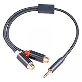 2X 12 Stereo Audio Aluminium Folie Geflochtene Jack Splitter für Lautsprecher