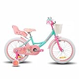 JOYSTAR Einhorn 18 Zoll Kinderfahrrad für 5-8 jährige Mädchen, 18 Zoll Kinderfahrrad mit...