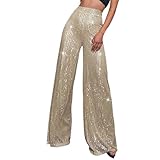 Memmyly Palazzo Hose Damen Baumwolle Leinenhose Pyjamahose Kordelzug Lässig Strandhose Lässige...