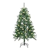 Juskys künstlicher Weihnachtsbaum 150 cm - Baum mit LED Beleuchtung & Ständer - Tannenbaum...