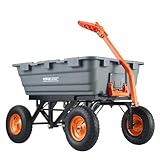 VEVOR, Poly-Gartenwagen mit einfach zu montierendem Stahlrahmen, Kippwagen mit 2-in-1 umwandelbarem...
