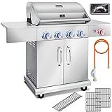 KESSER® Gasgrill Master BBQ mit 800°C Infrarot & Grill-Thermometer, LED-Beleuchtung, Keramik 4+1...