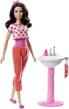 Barbie FPR56 Brunette Bathroom Sink Doll