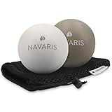 Navaris Massageball 2er Set Faszien Massage - Selbstmassage Gummi Faszienball Lacrosse Ball Trigger...