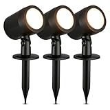 BRILONER - 3er Set LED Strahler Außen mit Stecker, Spritzwasserschutz, warmweiße Lichtfarbe,...