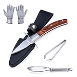 Jeslon Austernmesser Set, Austernöffner Fischschuppen-Entferner Schräge Fischgrätenpinzette, und...
