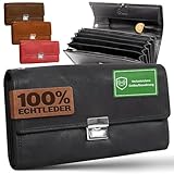 FLEXIBILITE®️Profi Kellner Geldbörse Profi Wasser Büffel [2025] Echt Leder RFID (18,5 x 9,5 x...