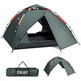 Cflity Camping Zelt, 3 Personen Instant Pop Up Wasserdicht DREI Schicht Automatische Kuppelzelt,...