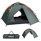 Cflity Camping Zelt, 3 Personen Instant Pop Up Wasserdicht DREI Schicht Automatische Kuppelzelt,...