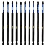 Schlagschrauber-Bit-Set, 150 mm lang, PH1, PH2, PH3, PZ1, PZ2, PZ3, T20, T25, T30, T40, 10 Stück