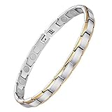 Jeracol Titanstahl magnetarmband damen, magnetische Brazaletes mit 3500 Gauss Magneten,...