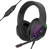 Strex Gaming Headset mit Mikrofon & RGB Beleuchtung - 7.1 Surround Sound - geeignet für PC / PS4 /...