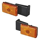 MULTIBROS 2er Set Seitenmarkierungsleuchte orange 110x45x51mm – 12V mit Soffitte C5W –...