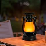 LED Solarlaterne Campingleuchte, Blumacht Vintage Retro Campinglampe, Flackernde Flamme Warmweiß...