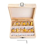 HPMAISON 12tlg. Fräser Set für Oberfräsen, Zylindrischer Schaft 6 mm, präzise Hartmetall...