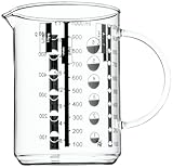 WMF Gourmet Messbecher Glas 1 l, hitzebeständiges Glas, Messbecher 1l, Skalierung für Liter,...