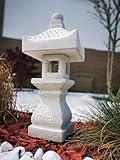 auerco Steintempel im japanischen Stil 'Yukimi auf Konsole' - Handgefertigte Gartenfigur aus...