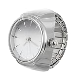 TOYANDONA Ringuhr Quarz Fingeruhr Elastischer Ring Silber Kreative Fingeruhr für Verabredungen und...