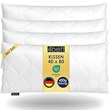 4bett Kopfkissen 4 x 40x80 cm – Schlafkissen mit silikonisierten Faserkugeln, Oeko-Tex...