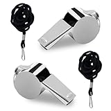 Vandomrise Pfeife, 2 Stück Edelstahl Trillerpfeife, Sportpfeifen mit Schlüsselband, lauter klarer...