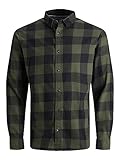 JACK&JONES Hemd Slim Fit Business Shirt Weiches Langarm Twill Oberteil aus Baumwolle JJEGINGHAM