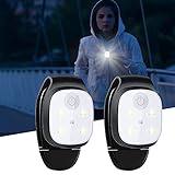 Yuragim LED Clip Lampe, 2 Stück Lauflicht LED Stirnlampe Wiederaufladbar Clip Lampe Wasserdicht...