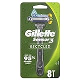 Gillette Sensor3 Recycled 3-Klingen-Einwegrasierer x8, mit 95 % recyceltem Kunststoff im Griff