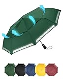 Chakipee Regenschirm Sturmfest Taschenschirm mit Reflexstreifen Umbrella Kompakter Reise Winddichter...