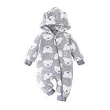 Yanmucy Neugeborenes Baby Winter Strampler mit Kapuze Cartoon Bär Baby Schneeanzug Warm Fleece...