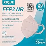 SESCO FFP2 Maske Xique 20 Stück mit elastischen Ohrschlaufen, CE-zertifizierte Atemmaske,...