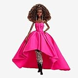 Barbie HBX96 - Signature Pink Collection Puppe 4, Puppe (dunkelbraunes, gelocktes Haar) mit...