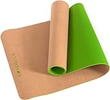 Bondella® Ahimsa Kork Yoga Matte - Premium Yogamatte rutschfest aus Kork & TPE - 183 x 61 cm - 5mm...
