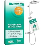 hansgrohe Crometta E - wassersparendes Duschsystem (EcoSmart) mit Thermostat, Regendusche (240 x 240...
