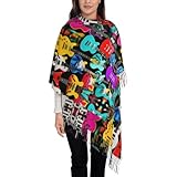 SMAZDFXX Schals mit buntem Gitarren-Print für Damen, Winterschal, superweich, klassisches...