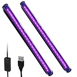 Vegena 2 Stücke Led Schwarzlicht, Uv Bar Schwarzlichtlampe, Uv Schwarzlicht Lamp Bar Partylicht...