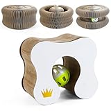 Magische Orgel Katzenkratzbrett, Kratzbrett Flexibel, Katzen Kratzbrett mit Ball Kratzspielzeug für...