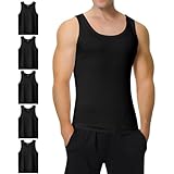 IceReco Unterhemd Herren Schwarz Tank Top Herren Sport Baumwolle Herren-Unterhemden Business 5er...