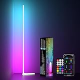 MIWATT LED Stehlampe Wohnzimmer, 140cm Ecklampe RGB Dimmbar mit Fernbedienung und APP, 16 Millionen...